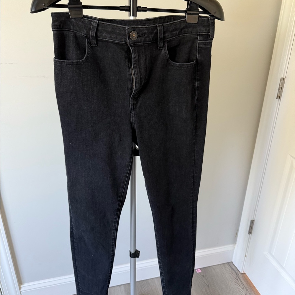 AEO American Eagle Outfitters Next Level Stretch Jeans Womens Size 12L Black